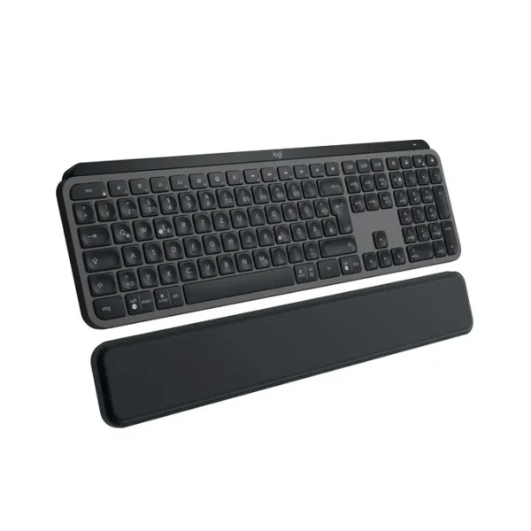 Logitech MX Keys S Plus Graphite + MX Palm Rest (Handballenauflage), USB-C/A, Bluetooth, Logi Bold Adapter, Windows- und Mac Layout, Management via Logitech Options+