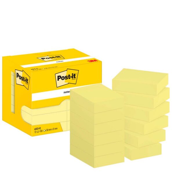 Post-it Haftnotizen 653 gelb, 12 Blöcke