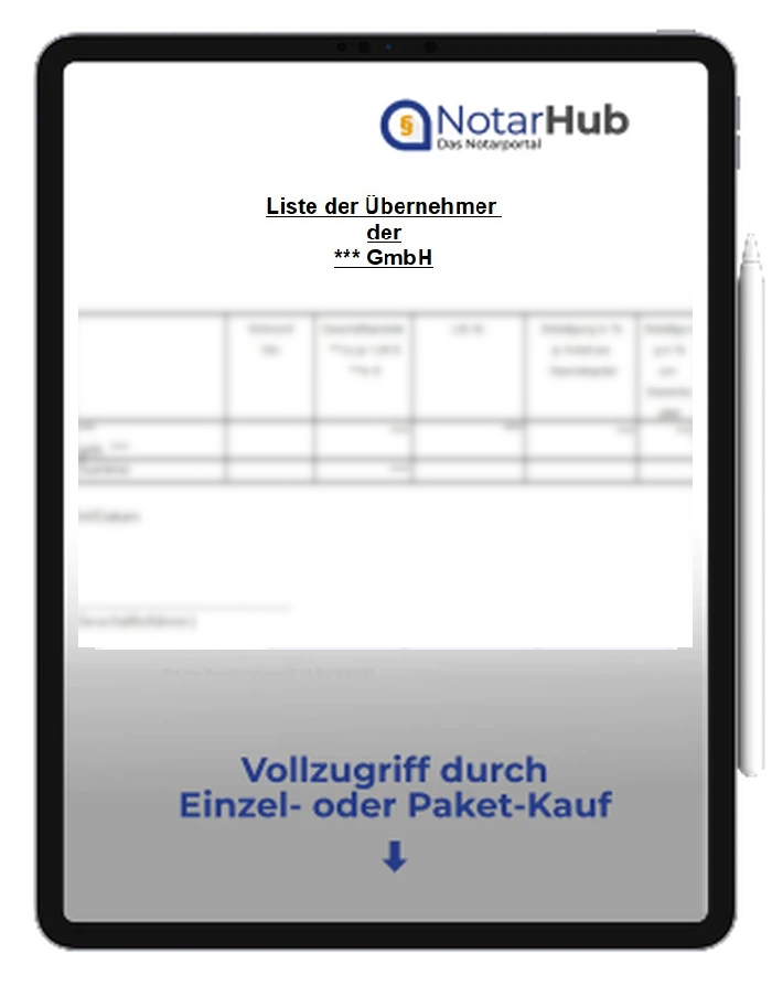 Übernehmerliste